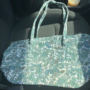 Paisley Tote Bag - Green and White
